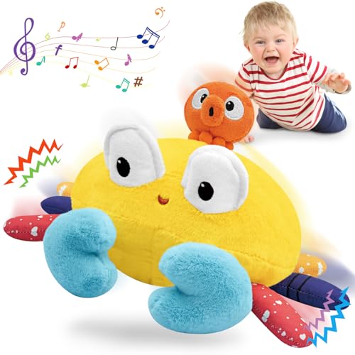 Infowush Baby Toys 6-12-18 Months - Musical Crawling Crab Plush