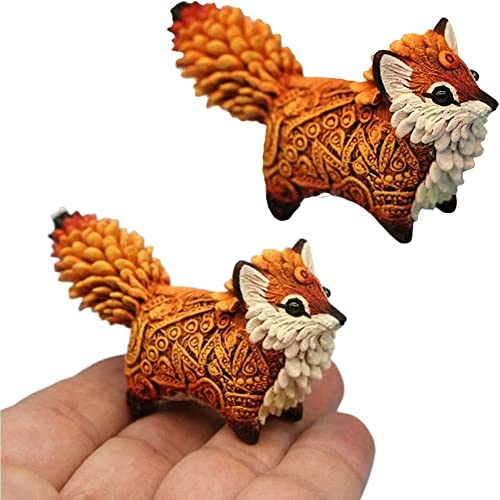 Estatua de tótem zorro de resina decoración animal miniatura 5