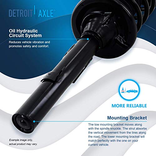 Image of Detroit Axle - 2pc Rear Strut for 1994-2007 Ford Taurus 1994-2005 Mercury Sable, Strut with Coil Spring Assembly 1995 1996 1997 1998 1999 2000 2001 2002 2003 2004 2005 2006 Replacement