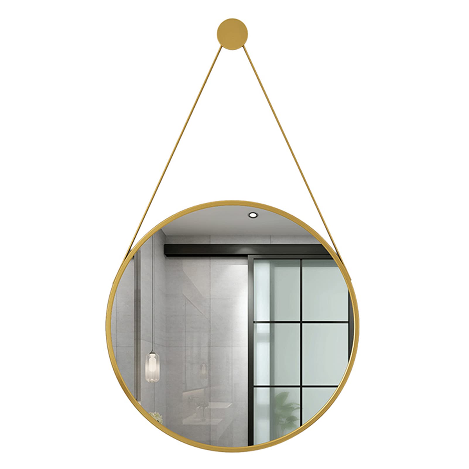 Miroir mural design pour illuminer votre salon avec un cadre doré élégant