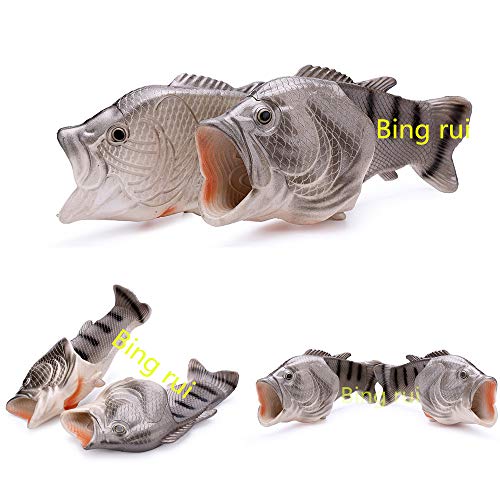 Image of BING RUI CO Fish Slippers Beach Shoes Non-Slip Sandals Creative Bass Slippers Men and Women Casual Shoe