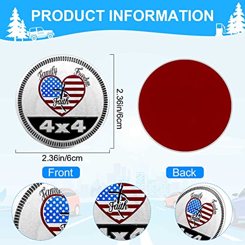 Image of Faith 4 x 4 Automotive Badge Decals & Stickers - 3D Metal Car Badges Compatible with Jeep Wrangler Vehicles, Trucks & SUV