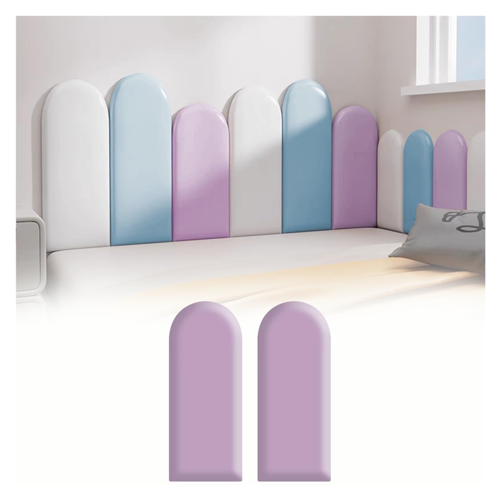 NURUGURE Upholstered Wall Panels PU Leather Easy Install Padded Wall Covering for Headboard Bedroom Playroom