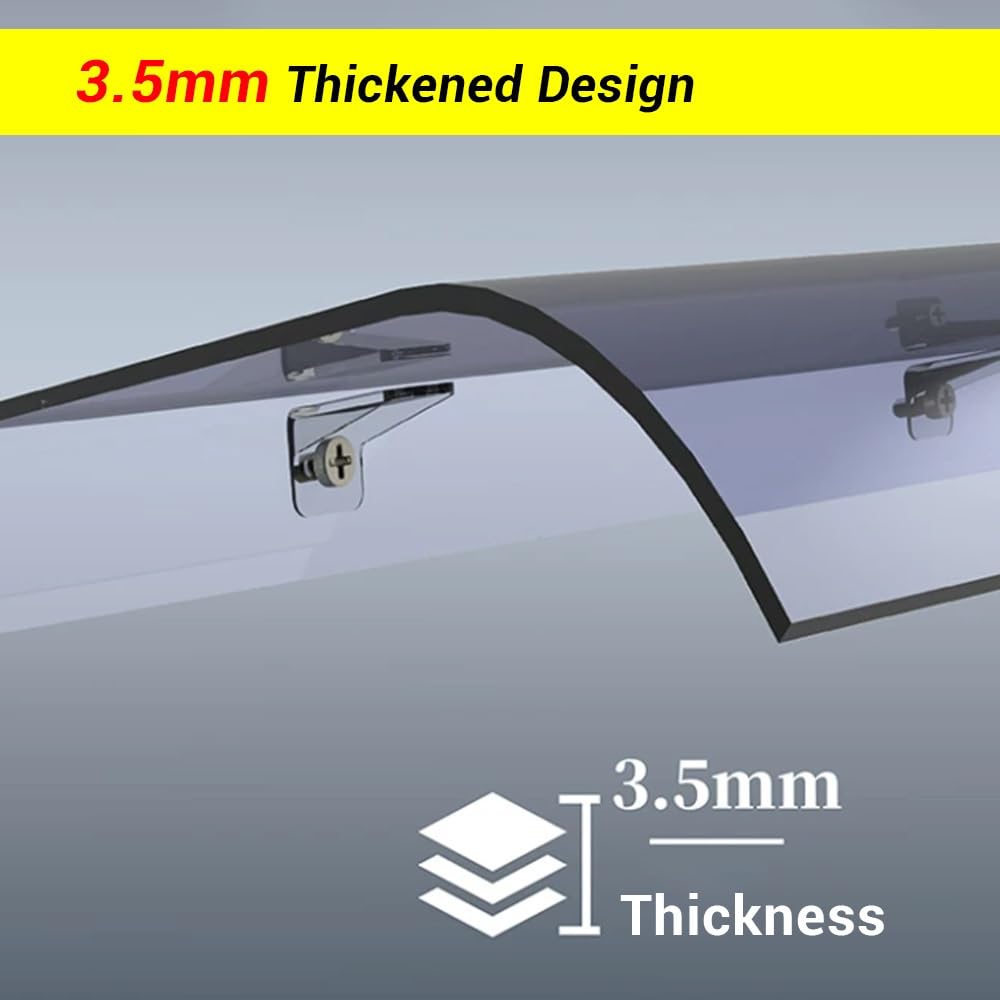 Abri Banne Entrée, Auvent De Porte Et Fenêtres Transparent | 50x80cm Marquise En Polycarbonate Extérieure, Toit Abri Contre La Pluie Et UV Pour Patio(Frosted,80x50cm/31.5x19.7in)