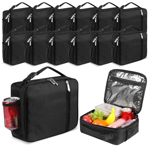 VZZNN 12 Pack Insulated Lunch Bags for Work - Thermal Lunch Box for Men Women