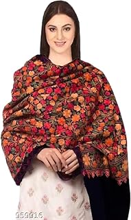 Amrit Trading Company Kashmiri Embroidery Shawl for Women and Men, Floral Border Design, Woolen Stole, Women Stole (Pack o... Price In India