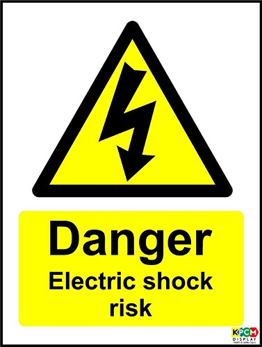 KPCM Display Sticker de sécurité avec inscription en anglais « Danger Electric Shock » 150 mm x 100 mm
