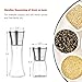 bonris Salt and Pepper Grinder Set of 2 Stainless Steel Manual Spice Salt & Pepper Grinder Set With Adjustable 5 Grade Coarseness Ceramic Rotor Mill Grinders Shakers Gift Set with Silicone Funnel