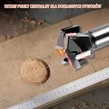 Flintronic Wiertła forstner, Wiertła forstner 32 mm do drewna, Wiertło forstner z węglika wolframu, Wiertło do drewna z wieloma zębami z okrągłym trzonem, do drewna, twardego drewna, płyt wiórowych