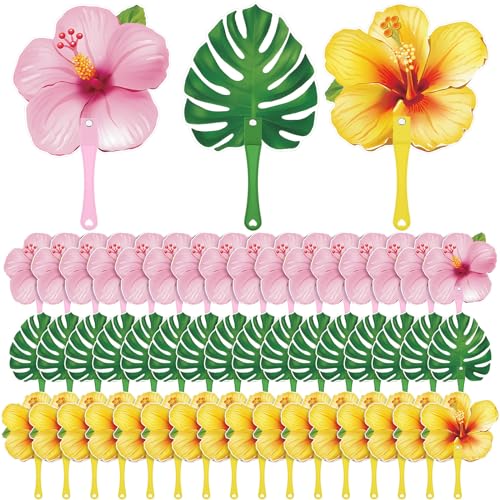 Éventails tropicaux légers en plastique durable pour décoration de buffet jungle
