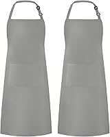 Vista 26 de Syntus Delantal ajustable con 2 bolsillos, delantales de cocina para mujeres, hombres, chef