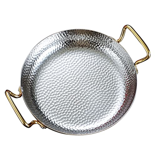 KICHOUSE Sartén Inoxidable Doble Asa para Cocción de Olla para Cocina Diaria y Uso Restaurantes Resistente Altas