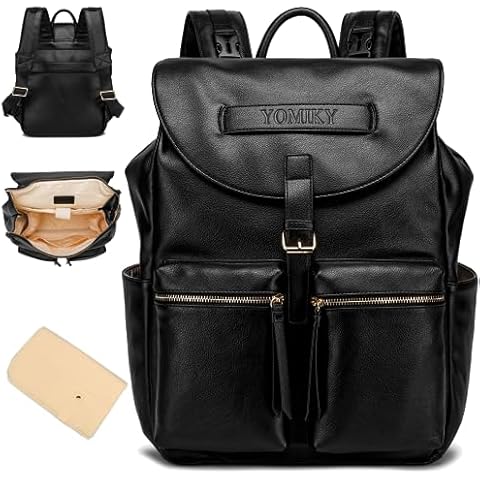 Leather Diaper Bag Backpack Purse for Mom and Dad with Wet Dry Bag and Changing Pad, Well Organized. Cover