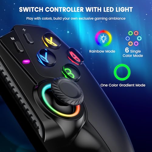 Image of Mobile Gaming Controller for iPhone /Android /Switch 2 /Switch /OLED /iPad Mini, Wireless Switch Controller One-Piece Joypad with Hall Effect Joysticks /Hall Triggers Support Xbox Cloud, Steam Link,Black