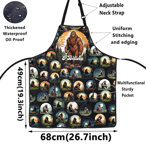 Tablier Sasquatch Tablier de Barbecue Chef Cuisinier I Believe Cryptozoology - 2