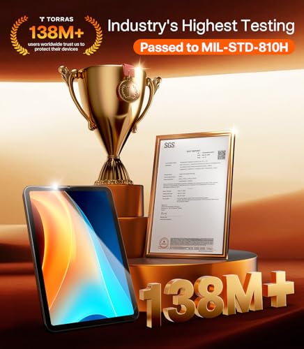 TORRAS for iPad mini 7 (A17 Pro) Screen Protector, iPad mini 6 Screen Protector, Military Grade Shatterproof, TOP 9H+ Tempered Glass, One-Pull Installation, Anti-Scratch, Bubble Free, HD Clarity — view 2