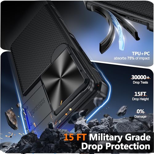 Image of Magnetic for Samsung Galaxy S26 Ultra Case,[Slide Camera Cover][Kickstand][Compatible with Magsafe][Military Grade Protection] Shockproof Rugged Case for Galaxy S26 Ultra,Black