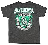 Harry Potter Slytherin Crest Youth T-Shirt Medium Heather Charcoal