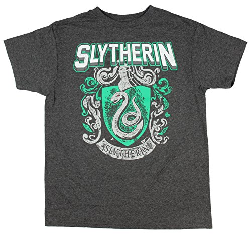 Harry Potter Slytherin Crest Youth T-Shirt Medium Heather Charcoal