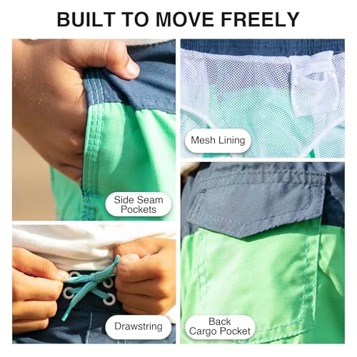 Image of Kanu Surf Boys' Terrapin Turtle Quick Dry Beach Board Shorts Swim Trunk