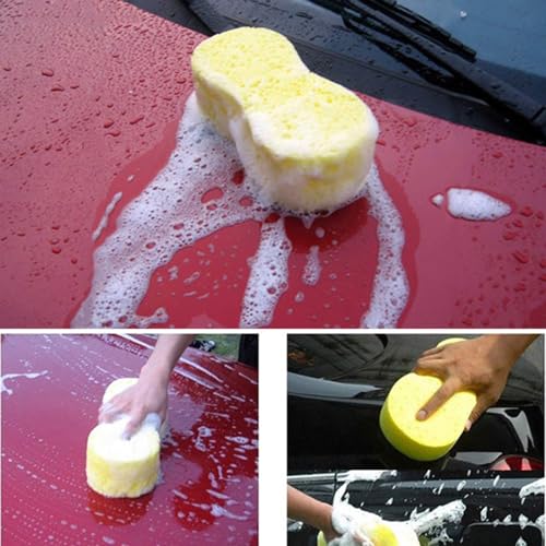 Image of Kandid Non-Scratch Sponge, Super Absorbent Multipurpose Sponge for Washing Cars, Motorbikes, Sports Bikes, Scooters, Bicycles, Walls, Kitchen Surfaces and Multi-Use Cleaning Sponges -3 Sponge (Yellow)
