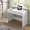 eSituro Scrivania per Computer con Cassetto, Scrivania da Ufficio, 100x50 cm, Tavolo da Lavoro in Legno, per Camera da Letto, Bianco #1