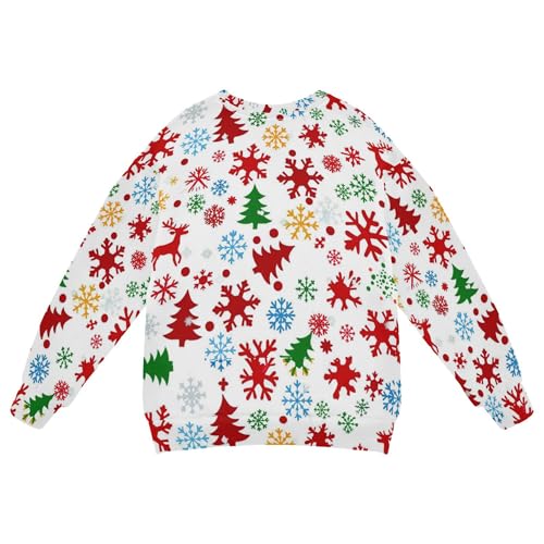 Wudan Christmas Tree Snowflake Colorful Little Girls Hooded Sweatshirt Fleece Sweatshirt With Hoodie2