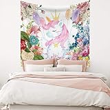 319 Tapisserie Murale Rideaux Frais De Couverture D'Animal Drôle De Licorne Mignon Coloré Tenture Murale Coloré Tapisserie Tenture Pour Chambres Décoration Cadeau 130X150Cm