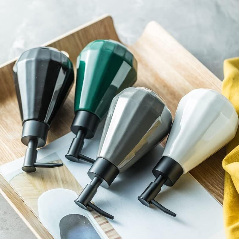 Ceramiczny dozownik mydła w płynie - stylowa butelka z pompką do kuchni i łazienki na blat 250 ml pojemnik na balsam elegancki wystrój toaletki i łatwy do czyszczenia
