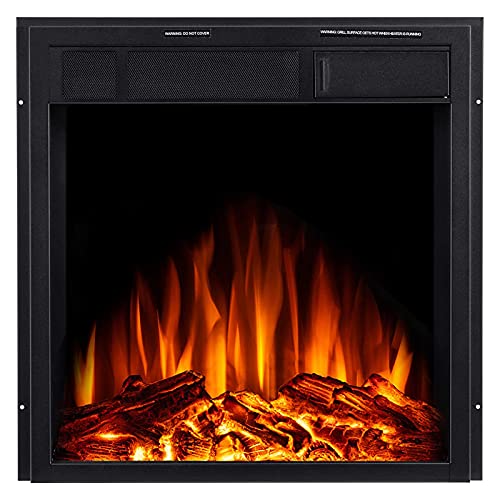 R.W.FLAME Electric 22'' Fireplace Wooden Surround Firebox Free Standing, Adjustable Led Flame, Remote Control 750-1500W