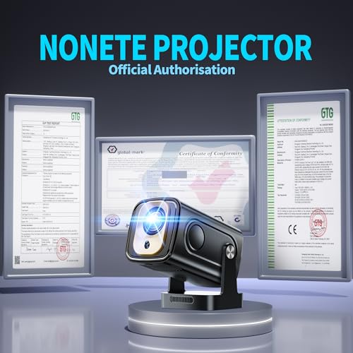 Image of Projector [Auto Focus & Native 1080P & Built-in Apps] Mini Portable Projector 1080P, 4K Full HD with WiFi 6 & Bluetooth 5.4, Auto Focus & Keystone, 270 Rotatable, Compatible with Phone /HDMI /USB,Black