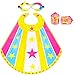 iROLEWIN Star Superhero-Costumes-Cape and Mask for Kids Girls Boys Super Hero Party Gifts Toys as Halloween Dress Up with Bracelets (Rose)