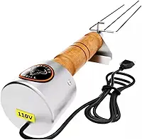 Espeto Giratório Elétrico para Churrasco Brothers Grill 110V ou 220V – Motor Automático, Cabo de Madeira e Corpo em Inox – Ideal para Churrasqueiras e Carnes Assadas