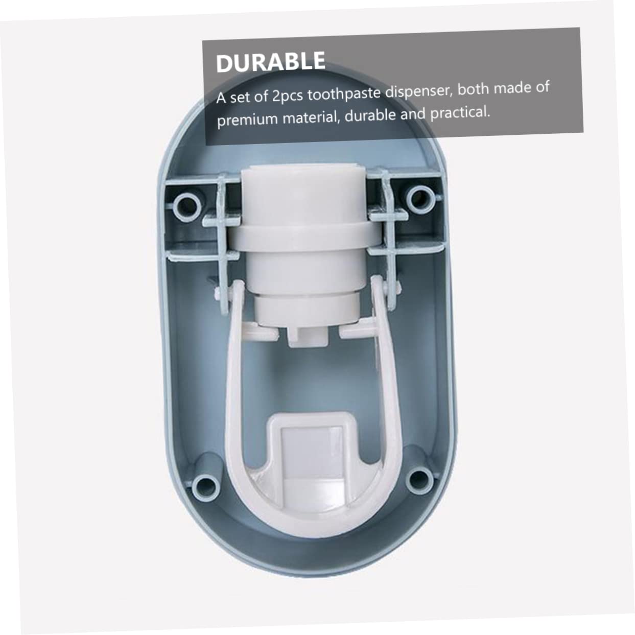 WOONEKY 2pcs Wall-Mounted Toothpaste Dispenser Hands- Holder No-Punch Squeeze- Space-Saving