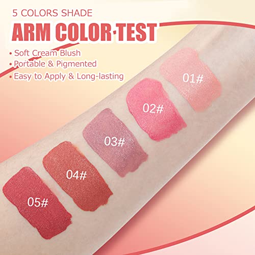 Liquid Blush, Natural Matte Finish Looking, Dewy Cheek Tint, Soft Cream Face Blush,Moisturizing Lightweight Blendable Feel,Long-Lasting 0.25 Oz/7.5Ml - 03# #TOP6