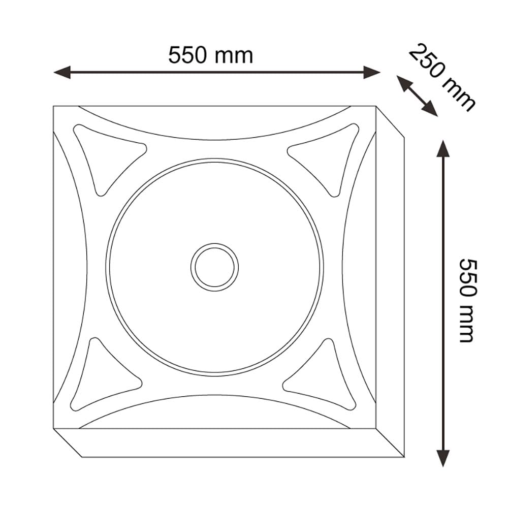 M Ledme - Ventilador de Techo Armstrong Square 68W con luz Led Blanca Fría (6000k), Empotrado, 1172LM, Control remoto, Motor AC, Silencioso, 3 velocidades, ideal para oficinas. LM8087