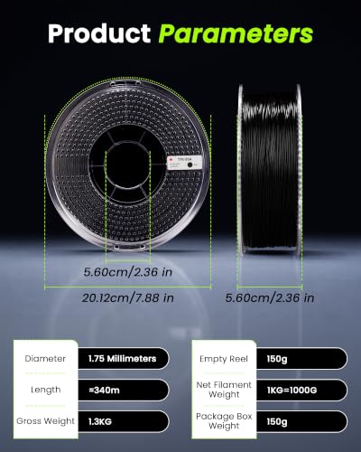 Image of AMOLEN 85A TPU 3D Printer Filament 1.75mm Soft Flexible Filament, Tough & Durable, Easy to Print for Shoes, Insoles, Protective Gear, Grips, Cushions & Flexible Parts, Black 1kg