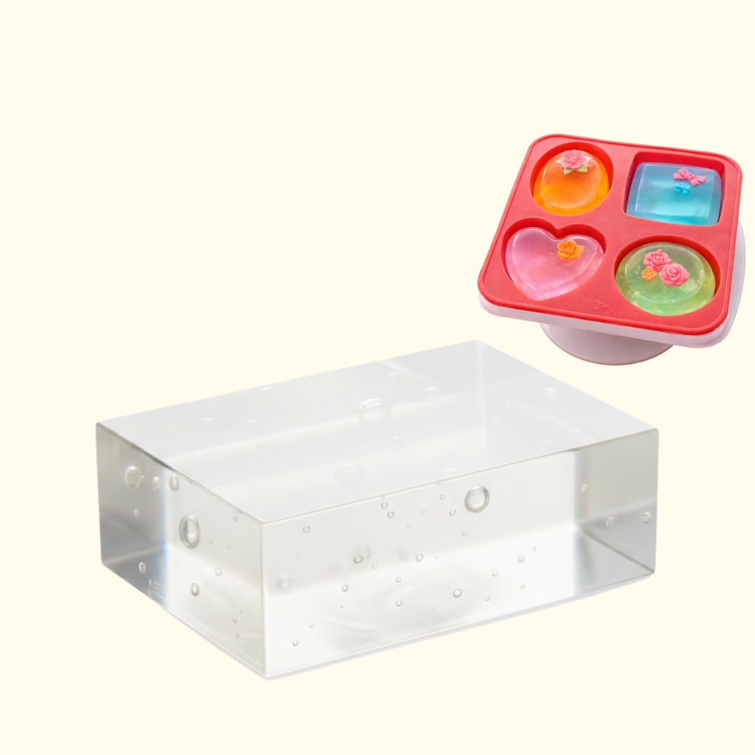 Coconut Derived Glycerin Soap Making Base 500 gm with Siliconne Soap Mould | SLS Paraben Free Handling Friendly