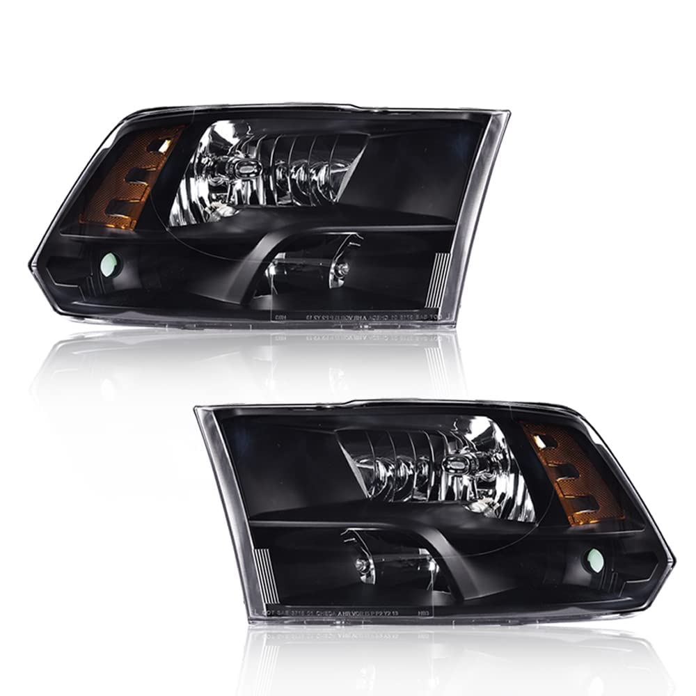 ANZO Crystal Headlight Set Black/Clear | Dodge Ram 1500/2500/3500 (06-09) (111526)