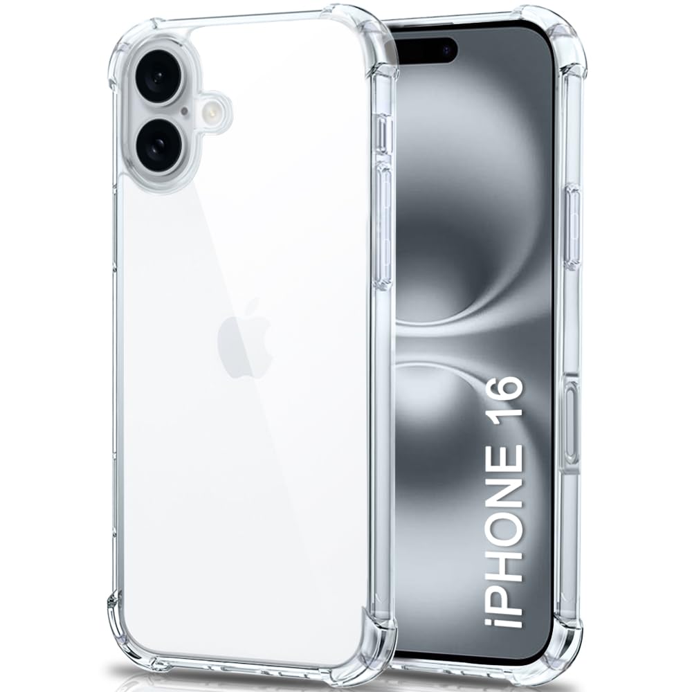 TheGiftKart Shockproof Back Cover Case for iPhone 16 | Raised Bumps for Camera & Screen Protection | Ultra Clear Soft Silicone Back Cover Case for iPhone 16 (TPU, Transparent) (B0DF5T199N) Amazon Price History, Amazon Price Tracker