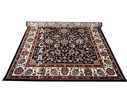 Image of Kashmiri Traditional Woollen Carpet with Advanced 1 Inch Thickness & Classical Look 180x275cm (6x9 Feet) Color Blue
