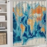 Tenda Da Doccia Vivace E Divertente:Caratterizzata Da Un Design 3d Hd Con Mappa Continentale D'Epoca Motivi Vivaci, Nitidi E Resistenti Allo Sbiadimento, Questa Tenda Aggiunge Un Tocco Di Personalità Al Tuo Bagno. Realizzata Con Materiali Durevoli E Impermeabili, Può Essere Utilizzata Da Sola O Abbinata A Una Fodera Per Una Maggiore Resistenza All'Acqua. Non Solo Protegge La Tua Privacy Durante La Doccia, Ma Combina Stile E Funzionalità In Modo Impeccabile
