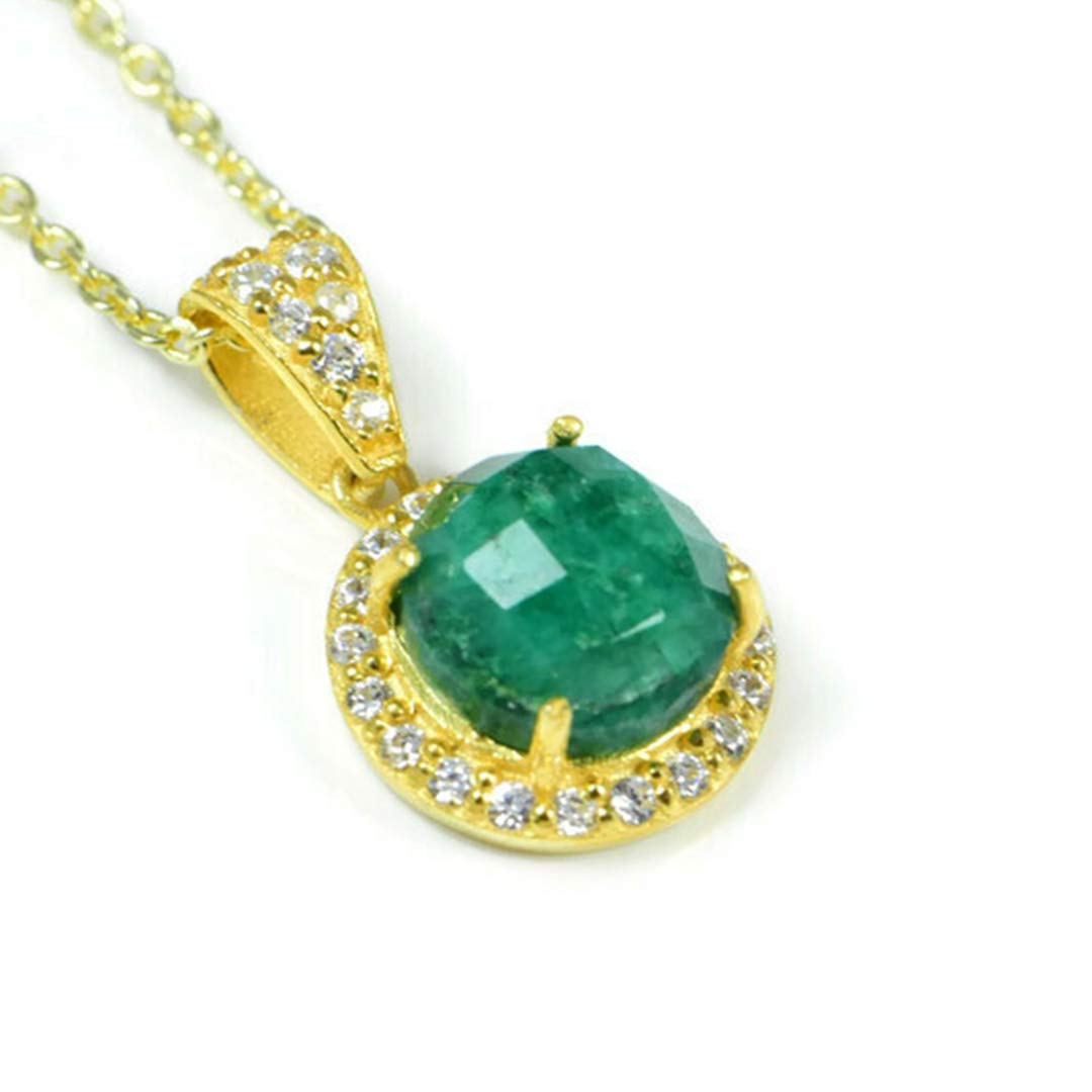 Collana Birthstone Pietra semipreziosa Collana Pendente in vera pietra preziosa- Argento sterling 925 con vermeil in oro 18k- 16 "-18" Collana regolabile Gioielli per donna
