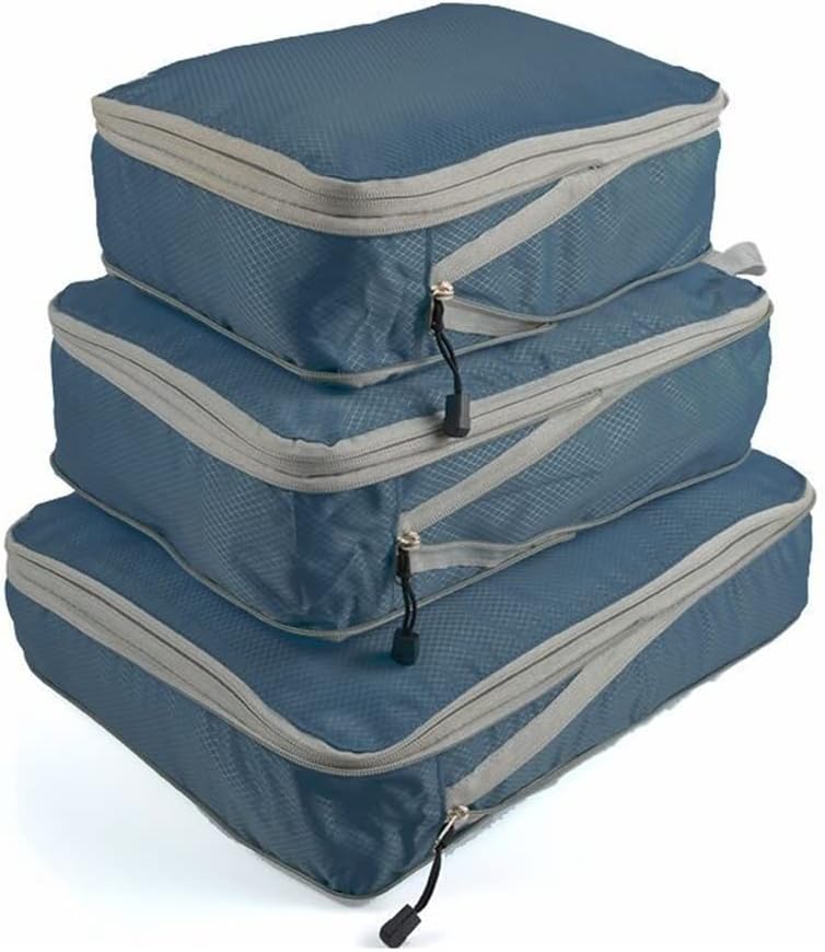 JSEIAJB 3pcs/Set Compression Packing Cubes Travel Storage Bag Luggage Suitcase Organizer Set Foldable Waterproof(White-Gintama1)