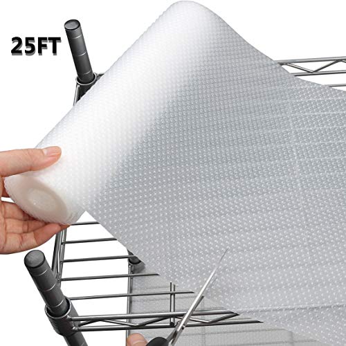 Clear Refridgerator Liner Non-Adhesive Roll, Waterproof Refridgerator Mats 11.8 Inch x 25 FT