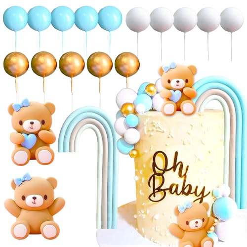 Décoration gâteau ours bleu pour réussir facilement un anniversaire bébé