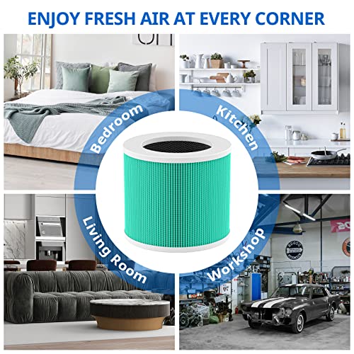 Image of 2 Pack HY1800 Replacement Filter Compatible with CHIVALZ /MORENTO /Loytio /Honeyuan /AYAFATO /IOIOW HY1800 Air Purifier, 3-in-1 Filtration, High-Efficiency Activated Carbon HY1800 Replacement Filter