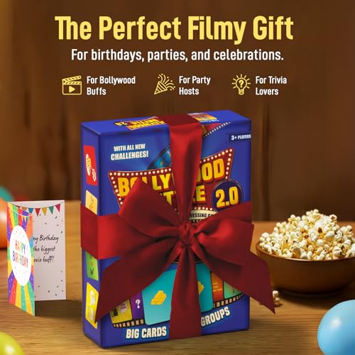 Image of Gouda Games Bollywood Battle 2.0 - Fast-Paced Trivia & Guessing Card Game for Groups, Game Nights & Parties, Gift for Bollywood Fans, Board Game Lovers, Teens & Adults, 3+ Players, Ages 14 & Up