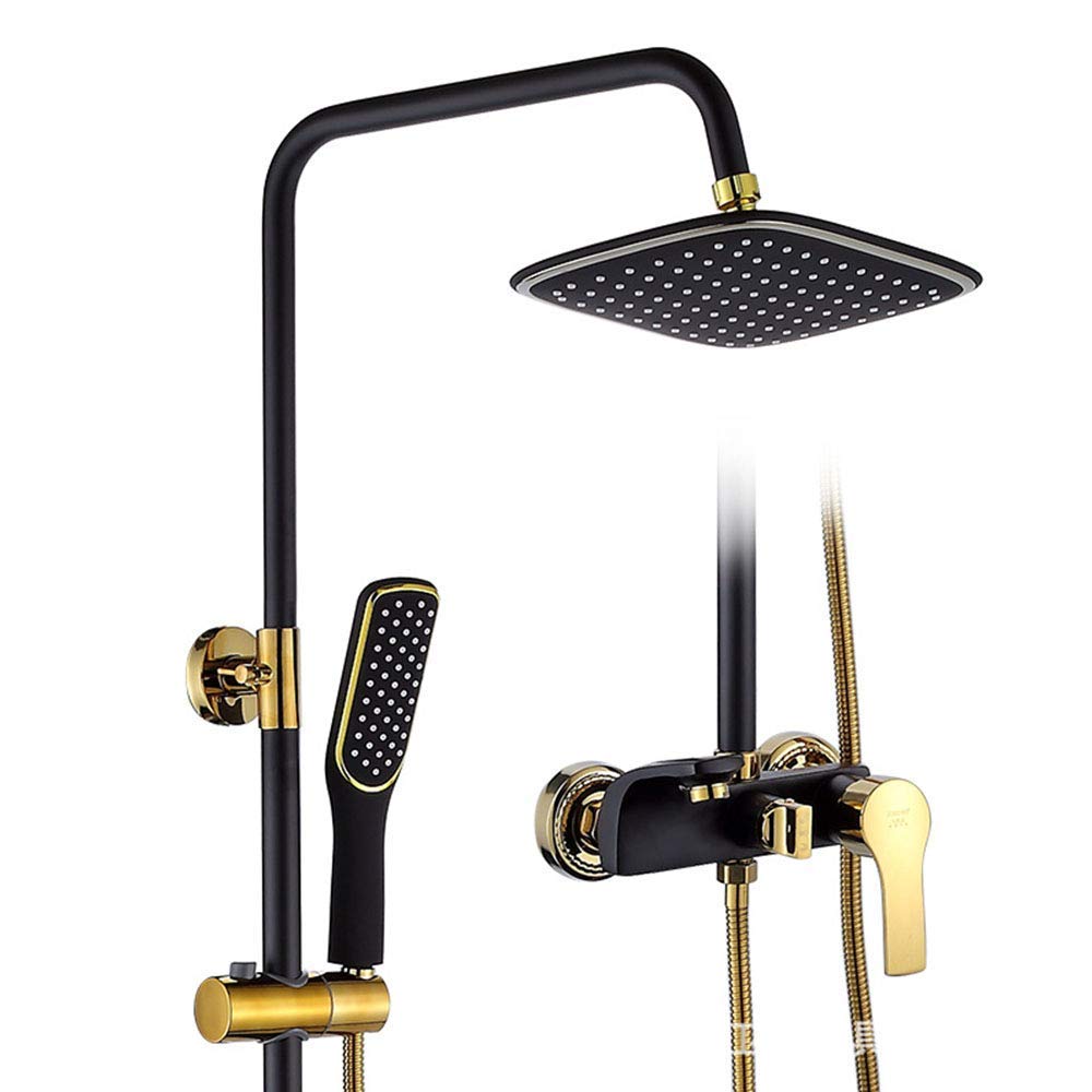 CWCQGH Rain Shower Faucet Bathroom Shower Head Exposed Shower Mixer Shower Faucet Bathroom Shower Faucet Shower Set Mixer Adjust Height