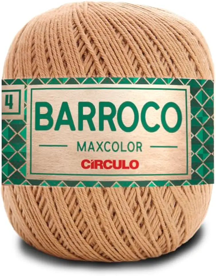 Barbante Barroco Maxcolor Fio 4 200g 338m Círculo Novelo Crochê Tricô Artesanato Tapetes Souplás (7625 - CASTANHA)